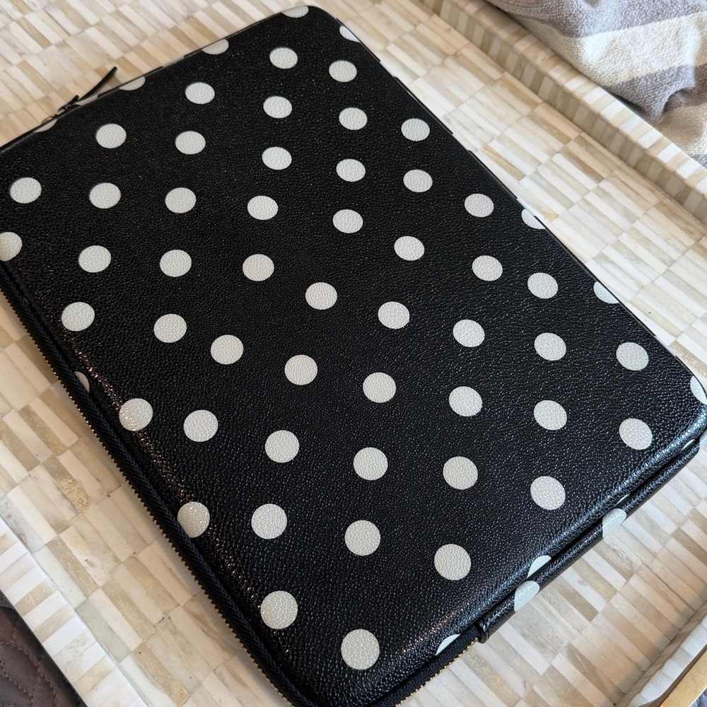 kate spade Black and White polka dot laptop case 9.5” x 13” - Picture 3 of 4